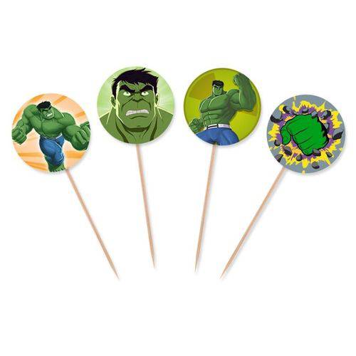 Topper para Cupcake e Doces Hulk - 10 Unidades