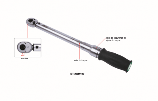 Torquímetro de Estalo Encaixe 3/8 - 10-60 Nm - Insize