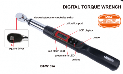 Torquímetro Digital 100-500 Nm - Insize