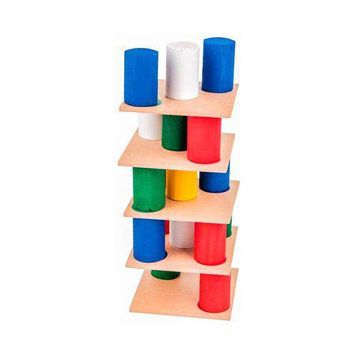 Torre Inteligente - Madeira - 63 Peças - Colorido Carlu Brinquedos