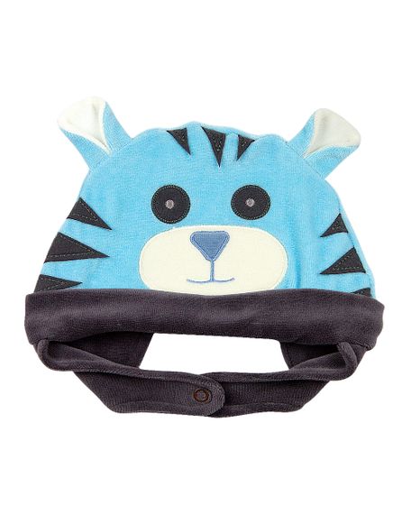 Touca Bebê Plush Tigre - Azul P