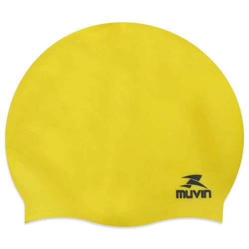 Touca de Natação em Silicone Slim - Amarelo - Muvin Tcs-300