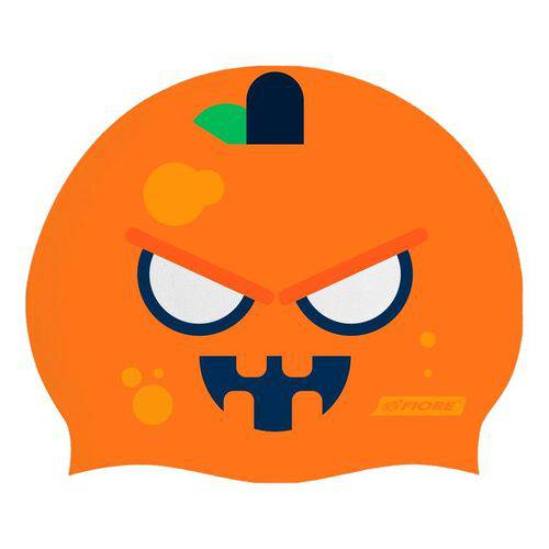 Touca de Silicone para Natação Pumpkin Face Orange