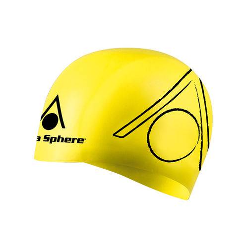 Touca de Silicone para Triathlon Aqua Sphere / Amarelo-Preto