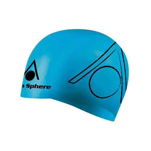 Touca de Silicone para Triathlon Aqua Sphere / Azul-Preta