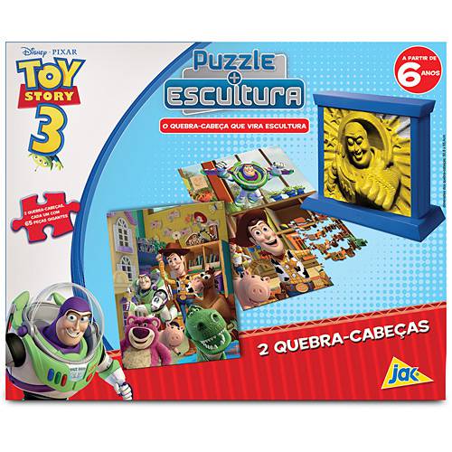 Toy Story 3 - Puzzle + Escultura - 2 Quebra-Cabeças C/ 65 Peças - Toyster