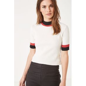 Tr Tricolor Cropped Off White - M