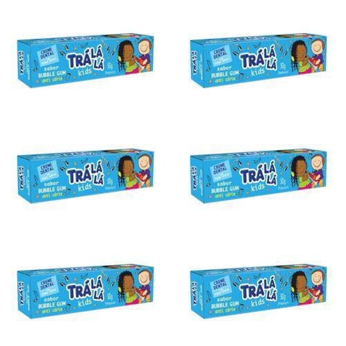 Tralálá Bubble Gum Creme Dental Infantil C/ Flúor 50g (kit C/06)