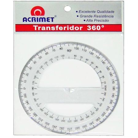 Transferidor 360º Acrimet - Cristal