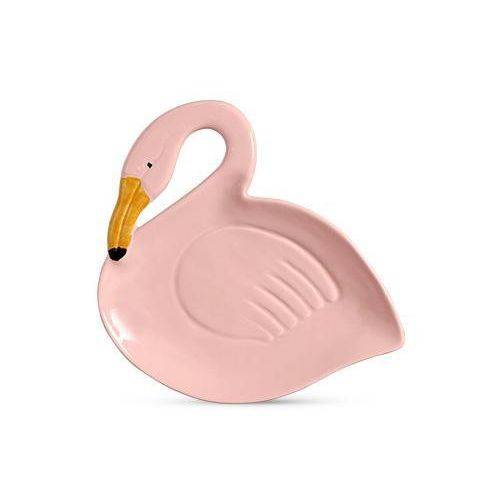 Travessa de Cerâmica Flamingo Rosa Scalla