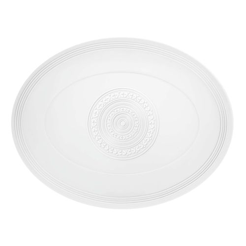 Travessa Oval em Porcelana Branca Ornament 34x26cm