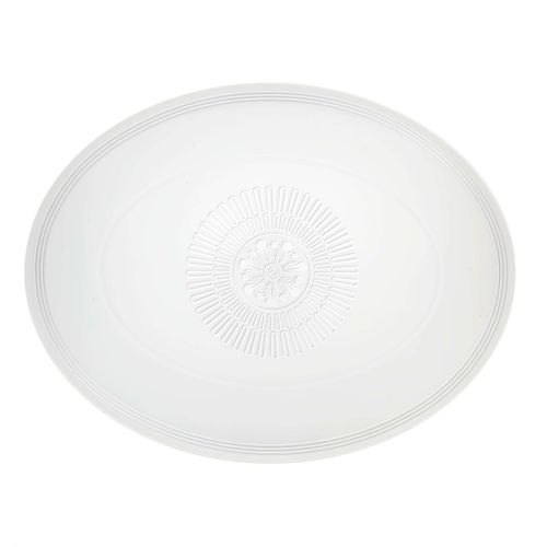 Travessa Oval em Porcelana Branca Ornament 32x41cm