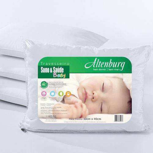 Travesseiro Altenburg Sono & Saúde Baby Branco - 30cm X 40cm