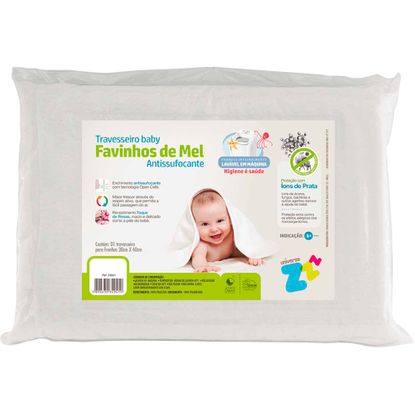 Travesseiro Antissufocante Fibrasca Favos de Mel Baby 100% Lavável