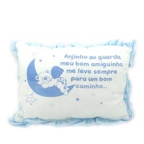 Travesseiro Azul com Frase Papi 35cm X 28cm