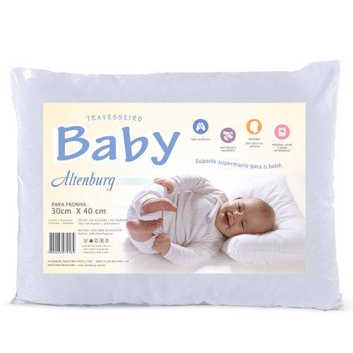 Travesseiro Baby 30cm X 40cm Branco - Altenburg