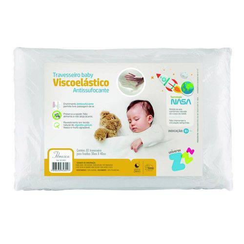 Travesseiro Baby Viscoelástico Antissufocante Branco Fibrasca - By4801