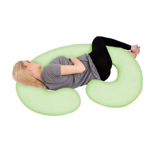 Travesseiro de Corpo Formato C Fronha Verde - Fassini Têxtil