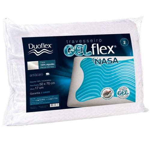 Travesseiro Duoflex Gel Flex Nasa Alto Gn1100 50x70x17cm