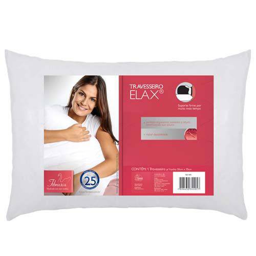 Travesseiro Elax Soft 50x70cm em Espuma Aditivada Proporciona Maior Conforto e Durabilidade Fibrasca