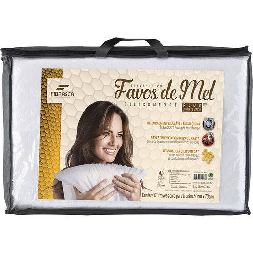 Travesseiro Fibrasca Favo de Mel Plus 50x70cm
