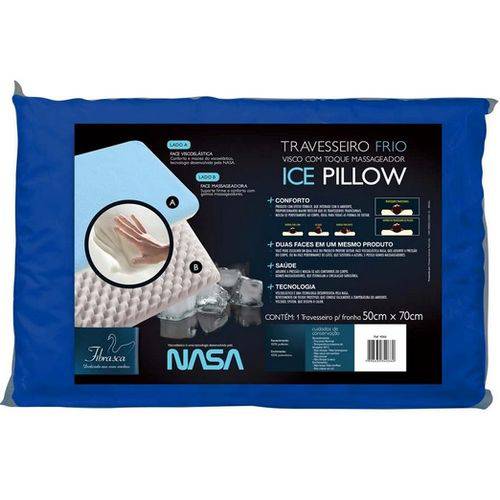 Travesseiro Frio Ice Pillow Visco + Massagem (50x70cm) - Fibrasca - Cód: Fi4066
