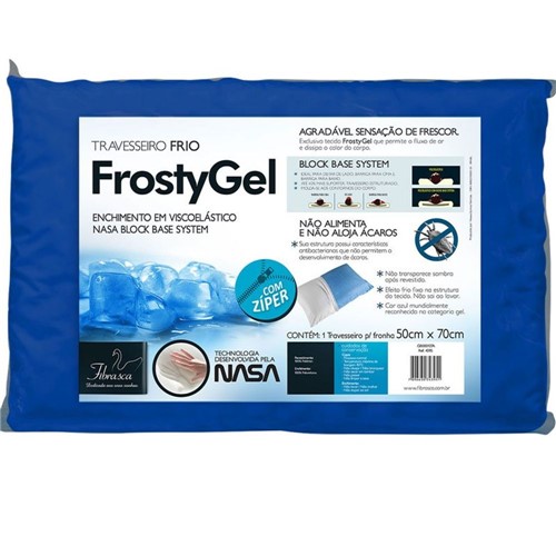 Travesseiro Frostygel Nasa - Viscoelástico Block Base System para Fronha 50x70 - Fibrasca