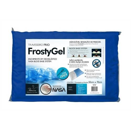 Travesseiro Frostygel Nasa - Viscoelástico Block Base System para Fronhas 50x70 - Fibrasca