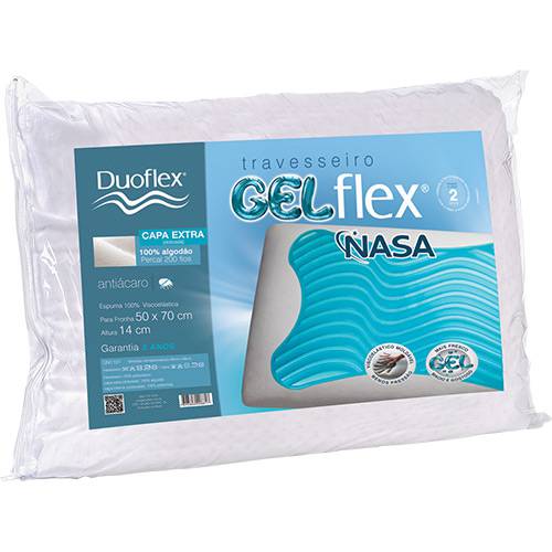 Travesseiro Gelflex Nasa 50x70cm 14cm de Altura - Duoflex
