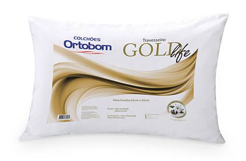 Travesseiro Gold Life 100% Poliéster 45x65cm Ortobom