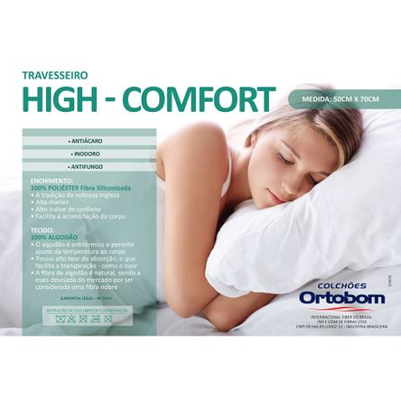 Travesseiro High-Comfort Ortobom 50x070cm 70x50