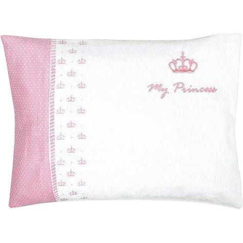 Travesseiro Infantil para Bebê Colibri Bordado - 36 Cm - Percal 100% Algodão - My Princess Rosa