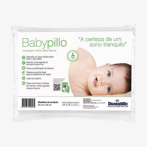 Travesseiro Látex 100% Natural Babypillo Dunlopillo