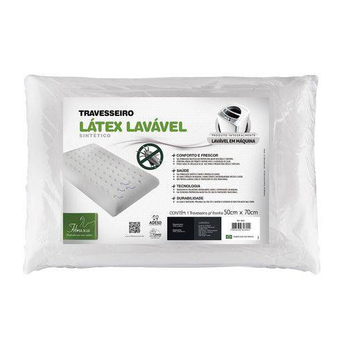 Travesseiro Látex Lavável Plus Sintético P/ Fronhas 50x70 - Fibrasca