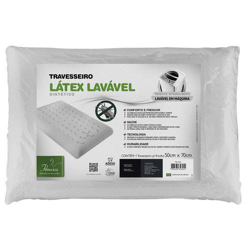Travesseiro Látex Plus Sintético Lavável em Malha 50 X 70 Cm