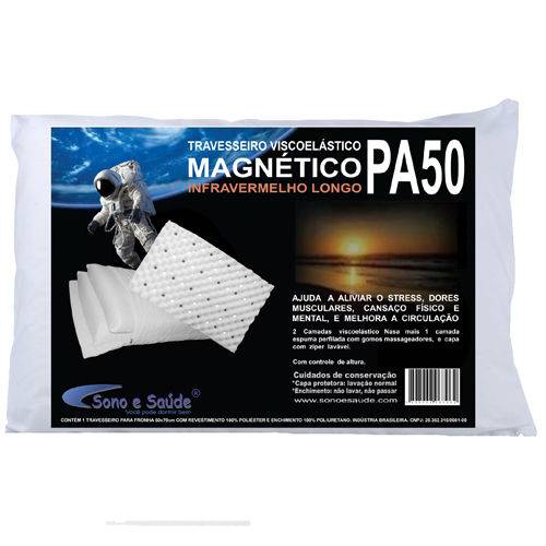 Travesseiro Magnético Nasa Camadas Capa com Zíper Pa50