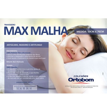 Travesseiro Max Malha 50x070cm 70x50