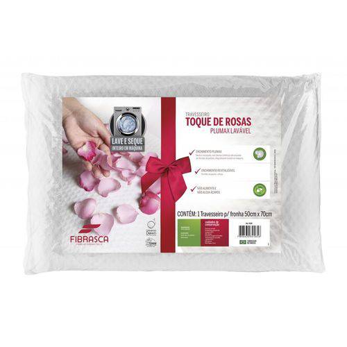 Travesseiro Plumax Toque de Rosas - Integralmente Lavável - Fibrasca 4585