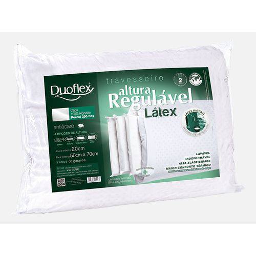 Travesseiro Regulavel Latex 50x70cm com Tipolatex - Duoflex