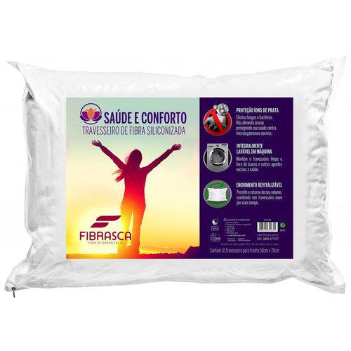 Travesseiro Saude e Conforto Ions de Fibra 4285 - Fibrasca