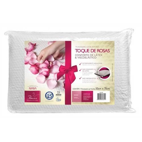 Travesseiro Toque de Rosas Dois Amores para Fronhas 50x70 - Fibrasca