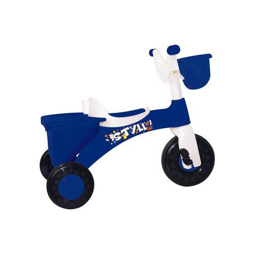Triciclo Basculante Branco e Azul Styll