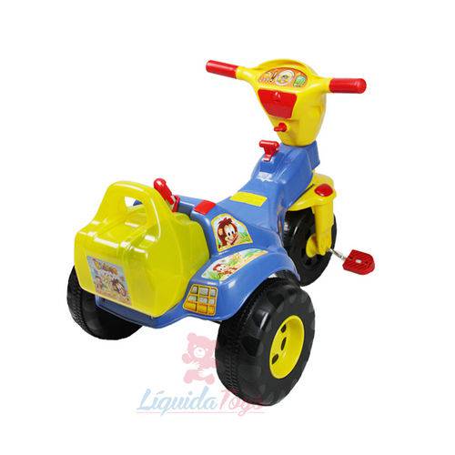 Triciclo Bichos Azul com Haste Direcionável 3514 - Magic Toys