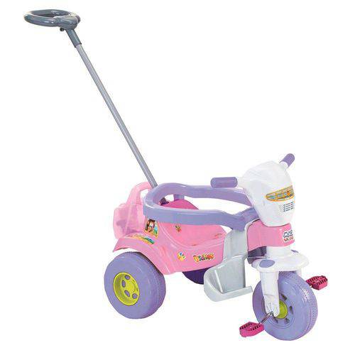Triciclo Bichos Rosa com Haste Direcionável 3515 - Magic Toys