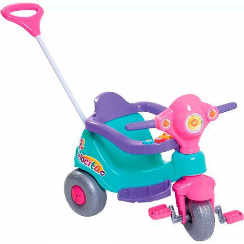 Triciclo Infantil Calesita Velocita - 2 em 1 - Pedal e Passeio com Aro - Verde/Rosa