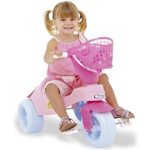 Triciclo Infantil Cindy com Pedal Rosa 7698 Xalingo