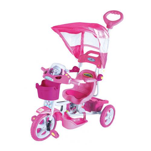Triciclo Infantil com Capota E.T. com Haste 9010 Rosa - Belfix