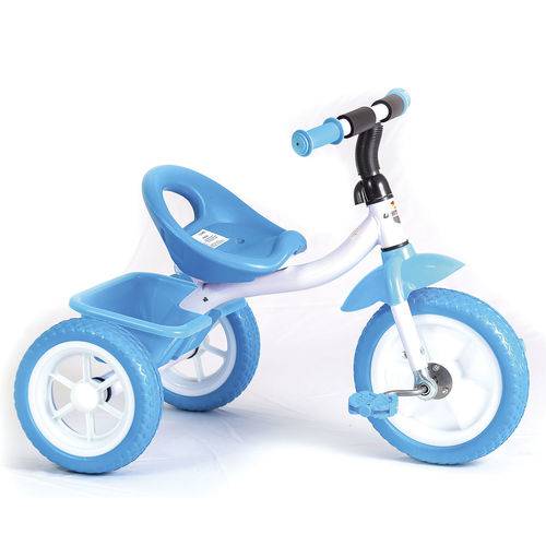 Triciclo Infantil com Pedais e Bagageiro Traseiro Rodas Emborrachadas - Unitoys