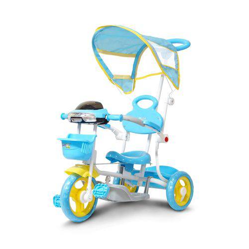 Triciclo Infantil 2 em 1 com Haste e Pedal Azul Bw003az Importway