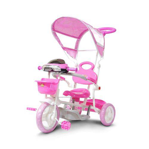 Triciclo Infantil 2 em 1 com Haste e Pedal Rosa Bw003r Importway